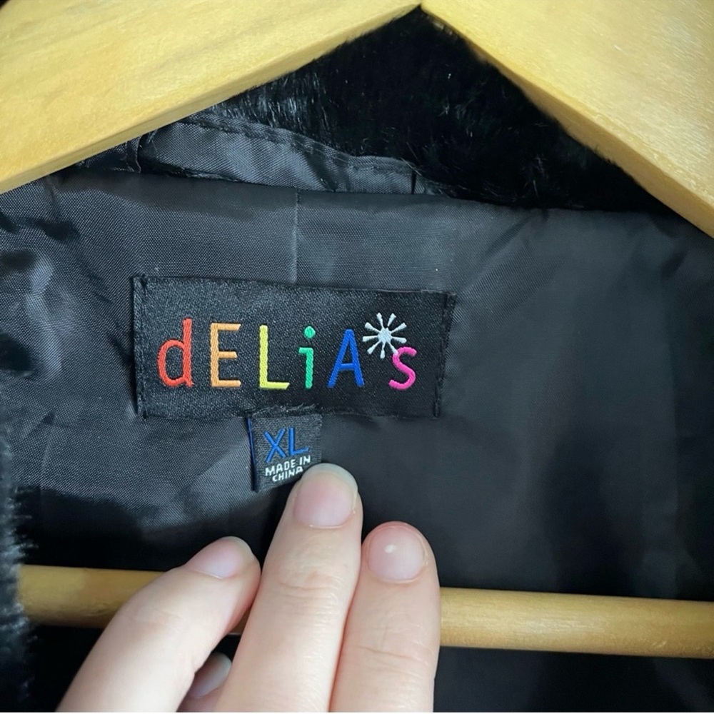 DELIA*S x DOLLS KILL Faux Fur Smiley Face Coat - Picture 8 of 10